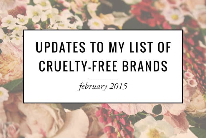 Updates to my cruelty-free brands list!